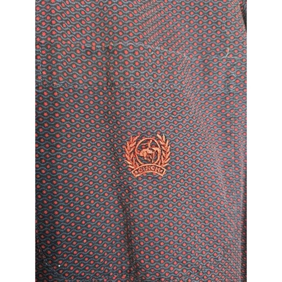 Cinch Shirt Men's 2XL Button-Up Burgundy Diamond Cotton Pearl Snap Front - Picture 2 of 6